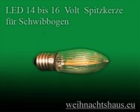 LED 14v bis 16v Spitzkerze für Schwibbögen Kerzen 14 und 16 Volt Schwibbogenkerzen E10 günstig kaufen
